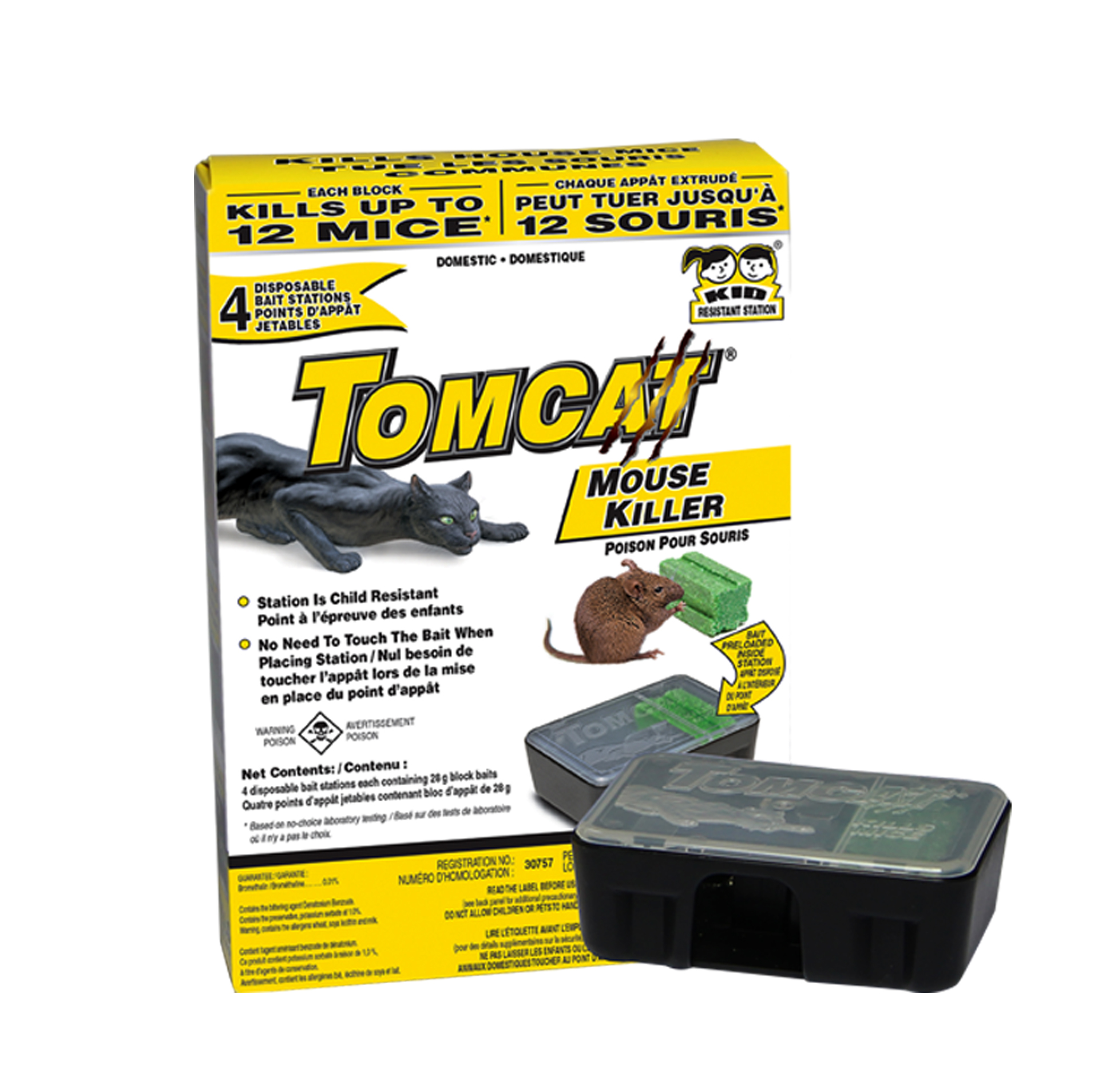 Tomcat Mouse Bait Plus Disposable T3 Bait Station (4 Pack) 112G